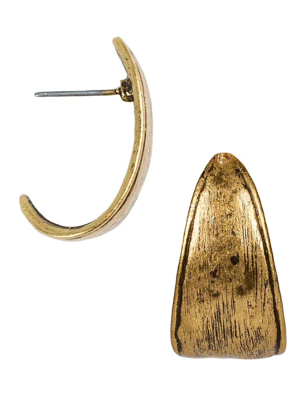 Patricia Nash Gold-Tone Hammered J-Hoop Earrings
